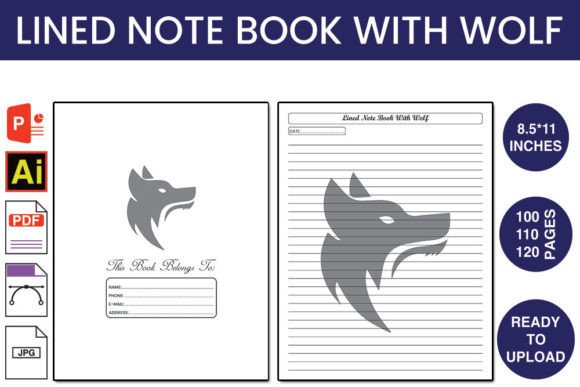 Download Lined Note Book with Wolf KDP Interior - Wolf kdp Collection