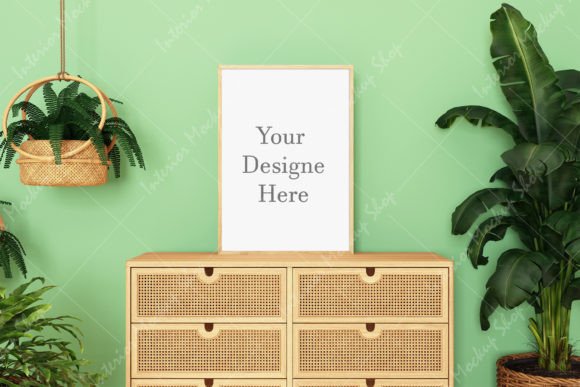 Download Mock Up Frame in Living Room Boho Style - Mock up frame Collection